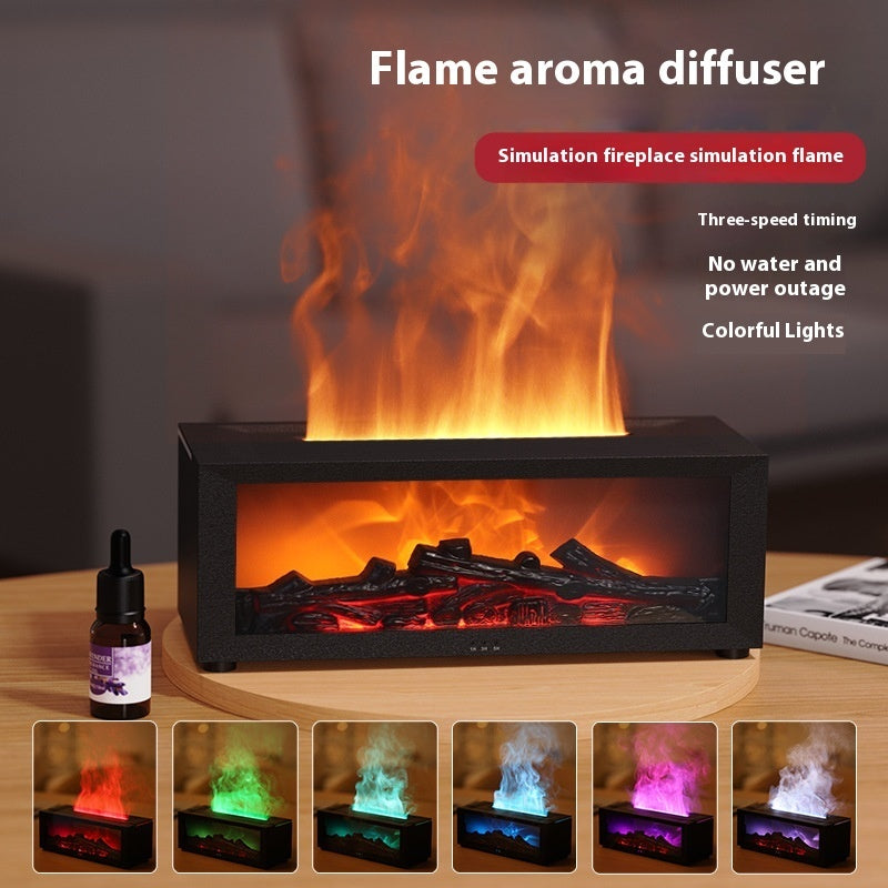 New Flame Aromatherapy Machine Colorful Essential Oil Diffuser Home Large Fog Volume Flame Humidifier 3D Christmas it’s coming 🎅