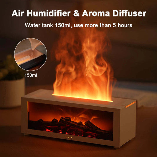 New Flame Aromatherapy Machine Colorful Essential Oil Diffuser Home Large Fog Volume Flame Humidifier 3D Christmas it’s coming 🎅