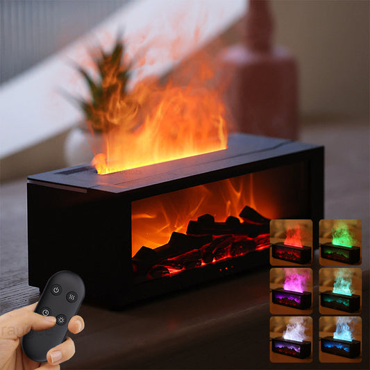 New Flame Aromatherapy Machine Colorful Essential Oil Diffuser Home Large Fog Volume Flame Humidifier 3D Christmas it’s coming 🎅