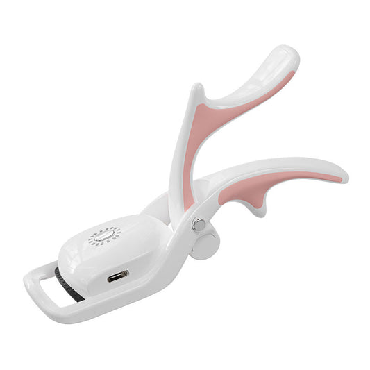 NNEDSZ White Electric Heated Eyelash Curler - 3 Temperature Settings, Rechargeable, Compact Design-0